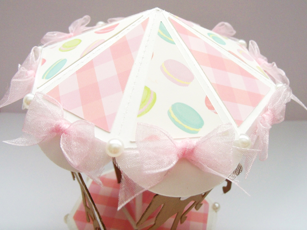 3D Dimensional Paper Carousel Party Favor Top