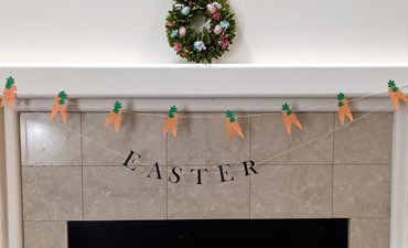 Pazzles DIY Carrot Easter Banner. Instant SVG download compatible with all major electronic cutters including Pazzles Inspiration, Cricut, and Silhouette Cameo. Design by Monica Martinez.