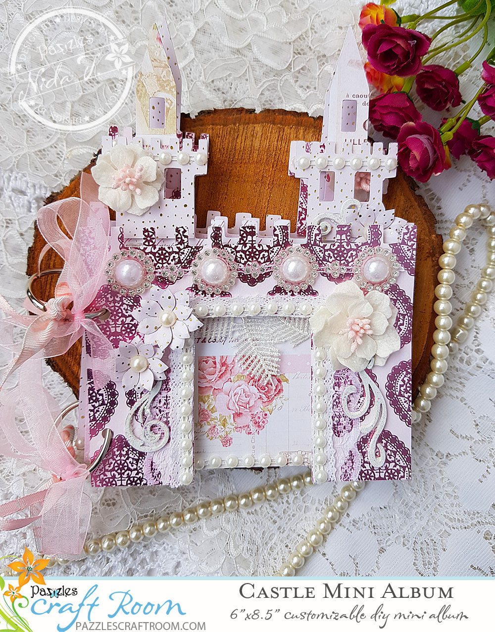 Pazzles DIY Castle Mini Album by Nida Tanweer