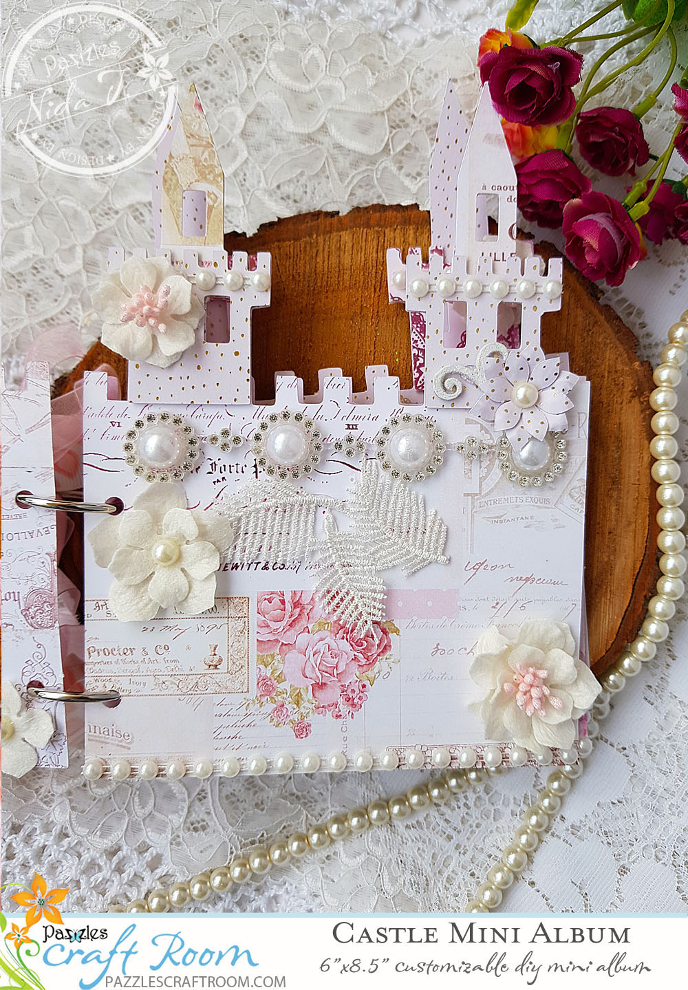 Pazzles DIY Castle Mini Album by Nida Tanweer