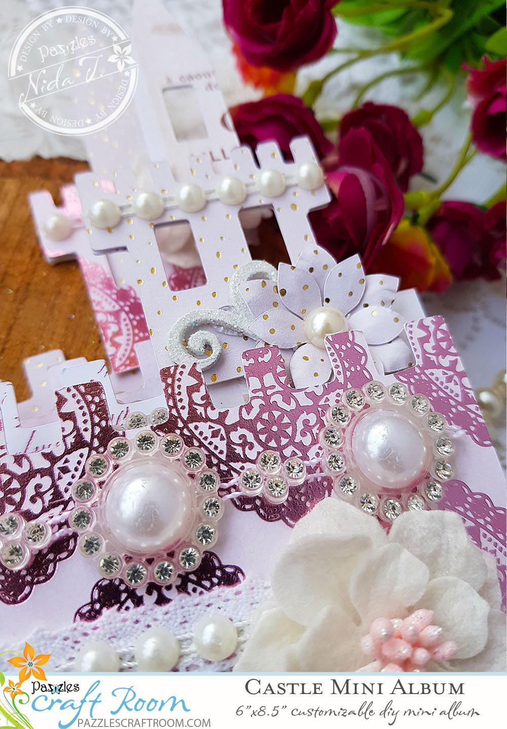 Pazzles DIY Castle Mini Album by Nida Tanweer