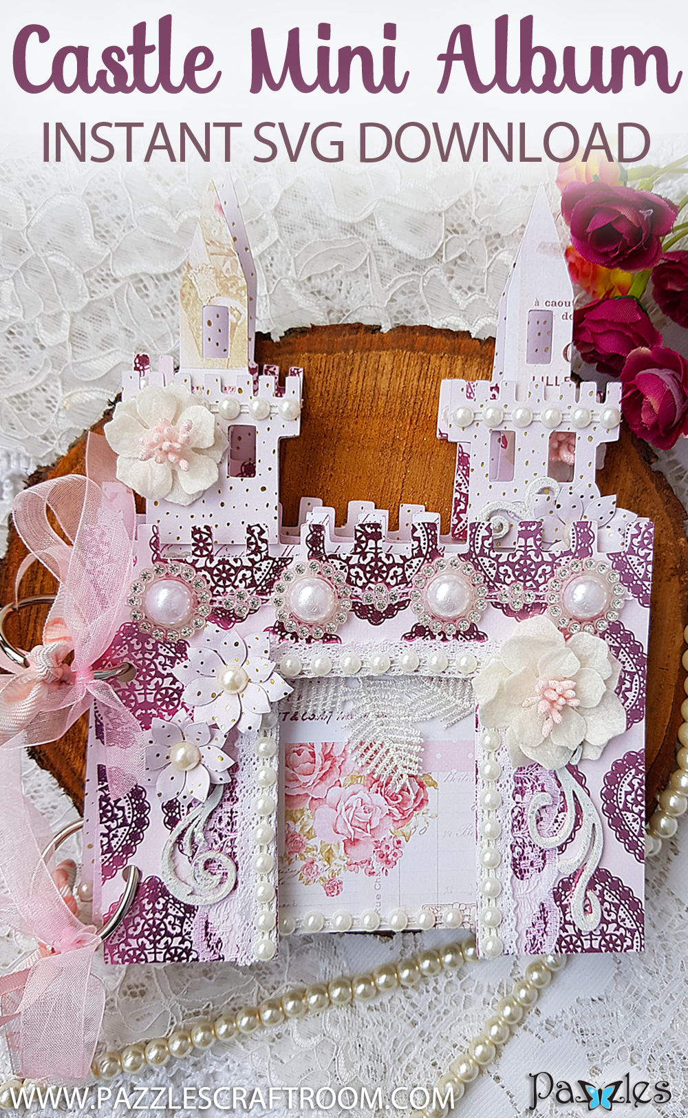 Pazzles DIY Castle Mini Album by Nida Tanweer