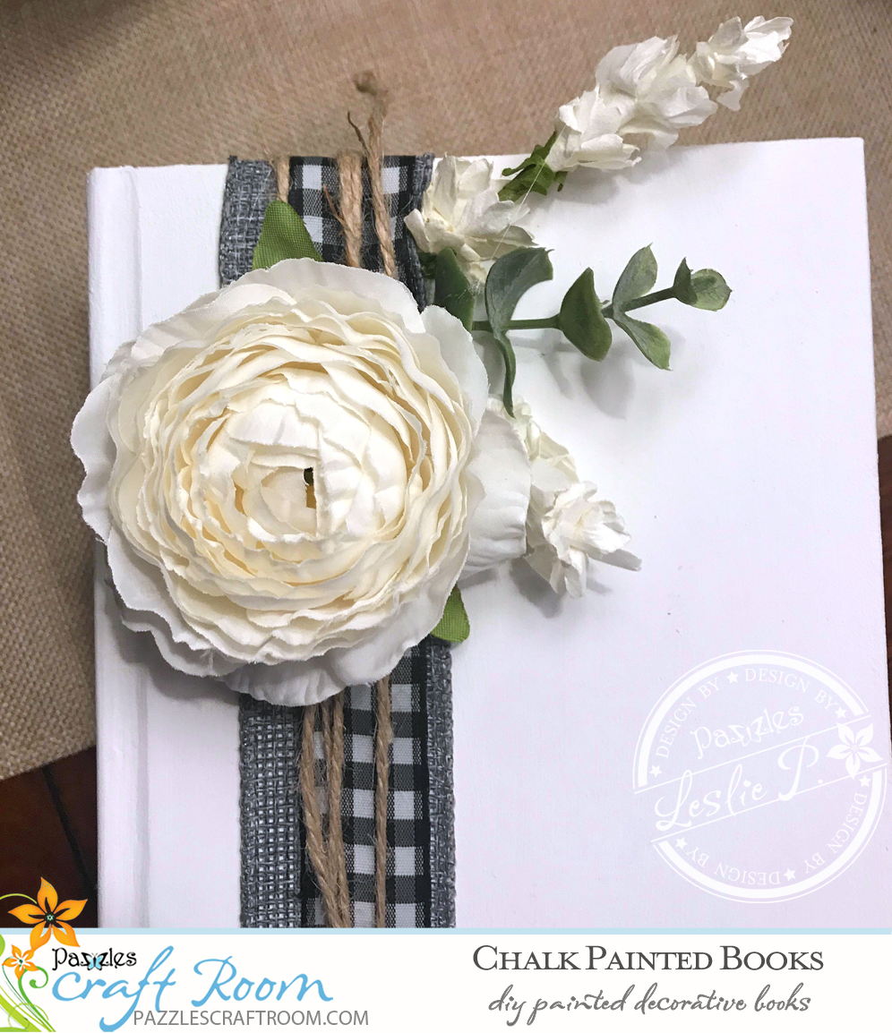 Pazzles DIY Chalk Painted Books with instant SVG download. Compatible with all major electronic cutters including Pazzles Inspiration, Cricut, and Silhouette Cameo. Design by Leslie Peppers.