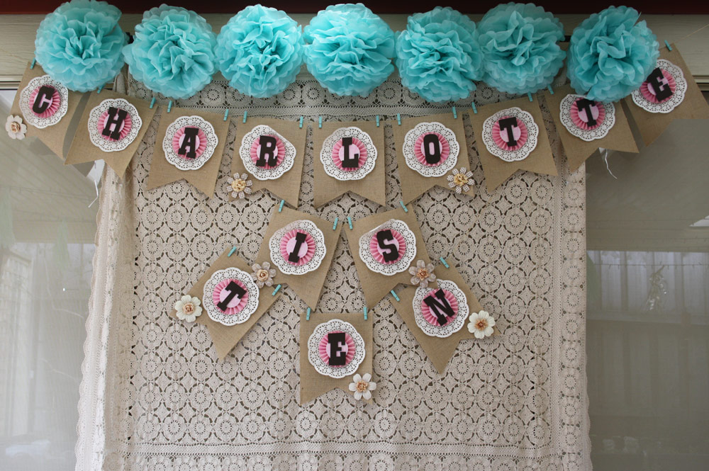 Vintage Burlap Party Banner