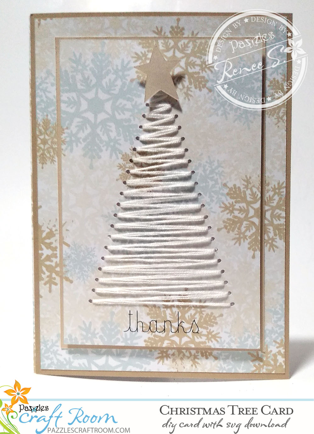Pazzles DIY Christmas Tree Card with instant SVG download compatible with all major electronic cutters including Pazzles Inspiration, Cricut, and Silhouette Cameo. Design by Renee Smart.