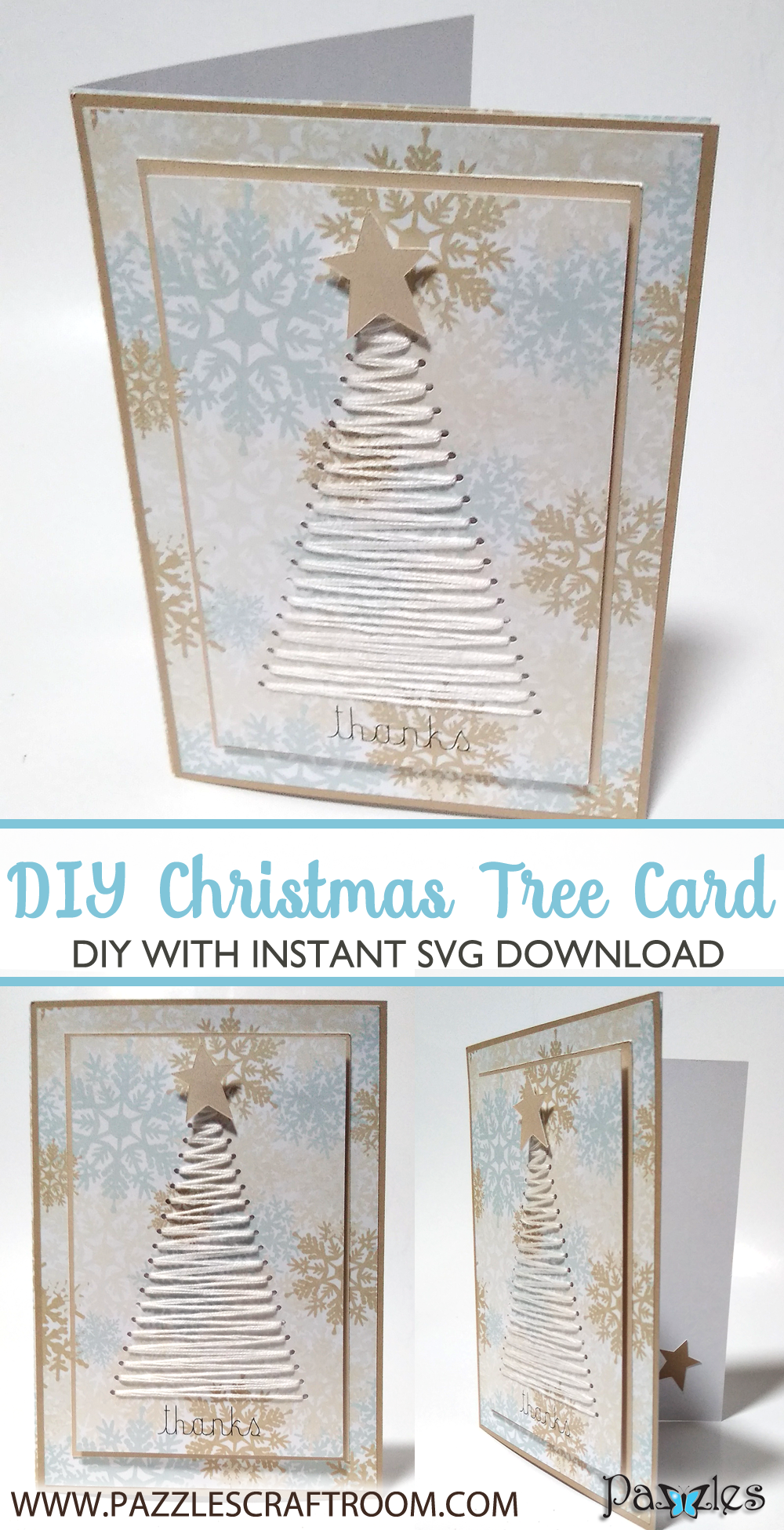 Pazzles DIY Christmas Tree Card with instant SVG download compatible with all major electronic cutters including Pazzles Inspiration, Cricut, and Silhouette Cameo. Design by Renee Smart.