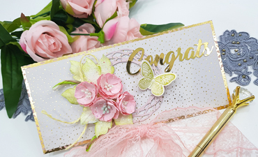 Pazzles DIY Congratulations Envelopes with instant SVG download. Instant SVG download compatible with all major electronic cutters including Pazzles Inspiration, Cricut, and Silhouette Cameo. Design by Nida Tanweer.