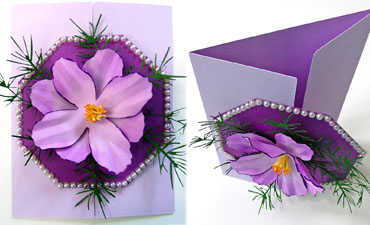 Pazzles DIY Foam Flower Cosmos Gatefold Card by Julie Flanagan