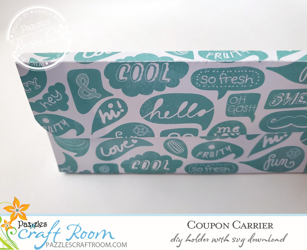 Pazzles DIY Coupon Carrier with instant SVG download. Compatible with all major electronic cutters including Pazzles Inspiration, Cricut, and Silhouette Cameo. Design by Renee Smart.