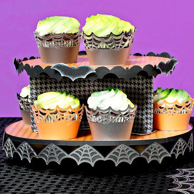 Spiderweb Cupcake Wrappers and Stand