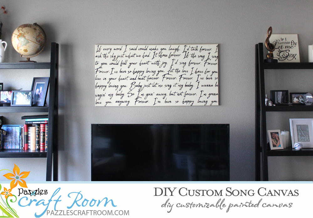 Pazzles DIY Custom Song Painted Canvas. Instant SVG download compatible with all major electronic cutters including Pazzles Inspiration, Cricut, and Silhouette Cameo. Design by Amanda Vander Woude.