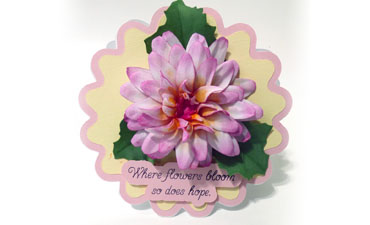 Pazzles DIY 3D Foam Flower Dahlia Scallop Card by Julie Flanagan