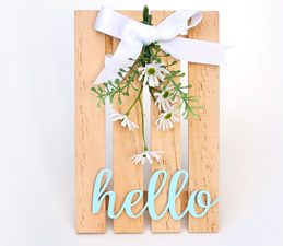 Pazzles DIY Desktop Hello Garden Pallet with instant SVG download. Instant SVG download compatible with all major electronic cutters including Pazzles Inspiration, Cricut, and Silhouette Cameo. Design by Renee Smart.