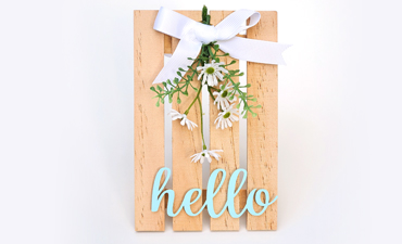 Pazzles DIY Desktop Hello Garden Pallet with instant SVG download. Instant SVG download compatible with all major electronic cutters including Pazzles Inspiration, Cricut, and Silhouette Cameo. Design by Renee Smart.