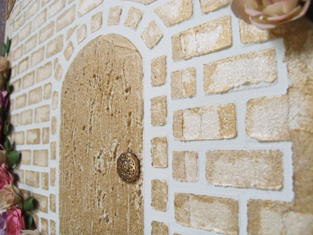 Mixed Media Brick Wall Closeup