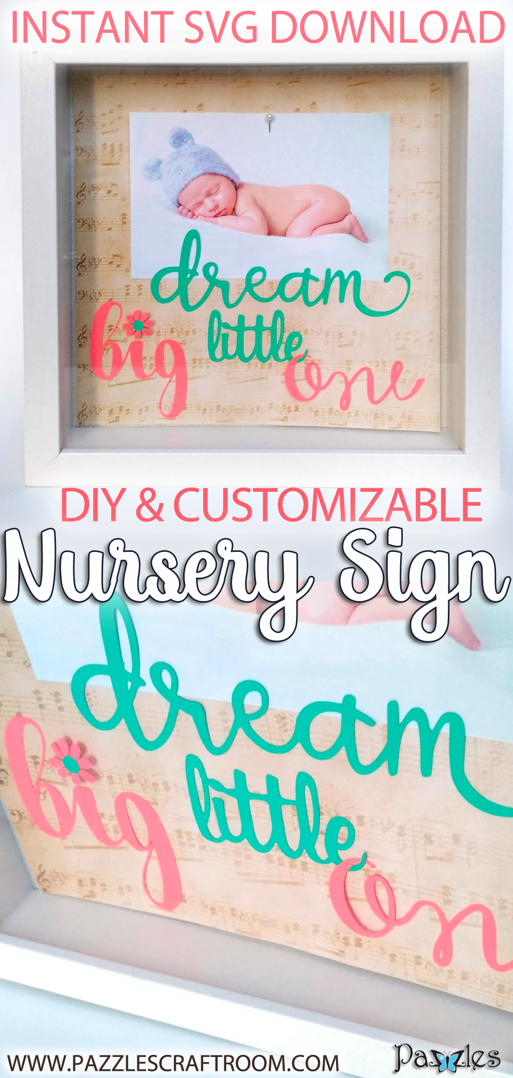 Pazzles DIY Nursery Sign by Renee Smart