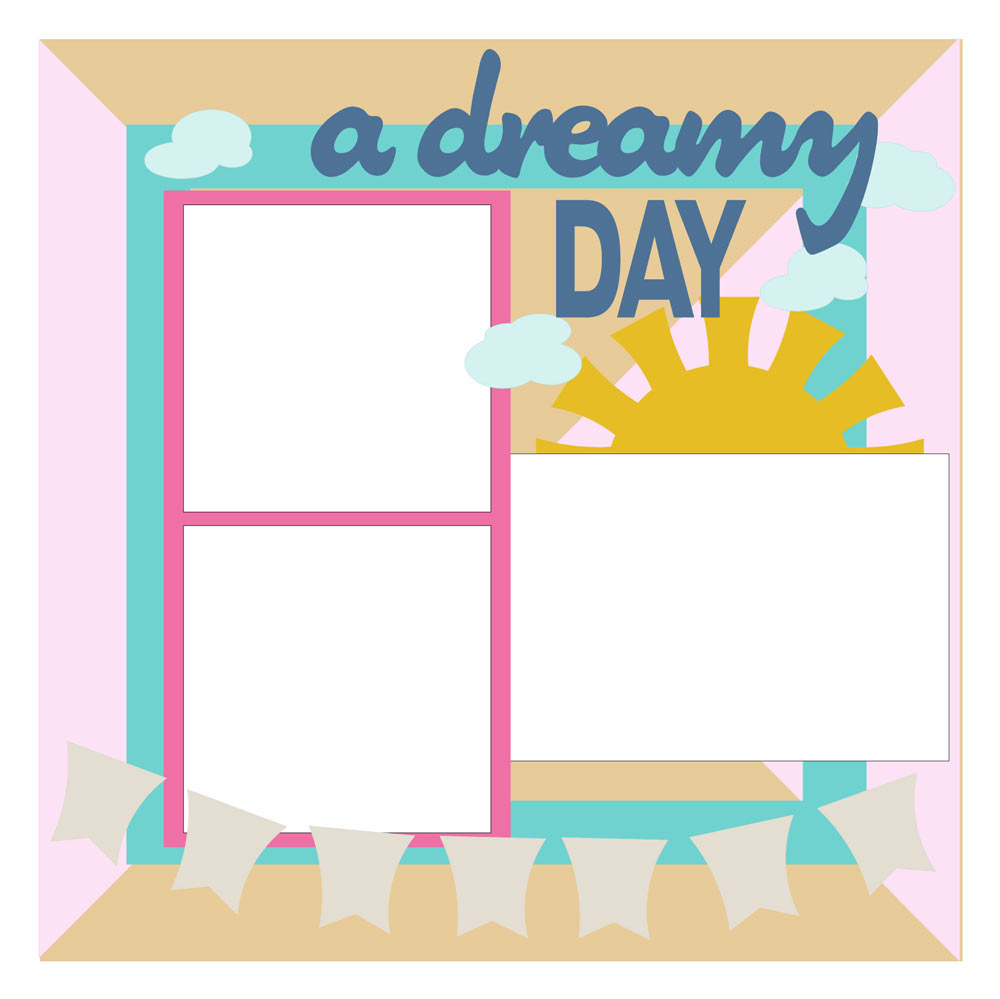 Drreamy day free scrapbook layout sketch