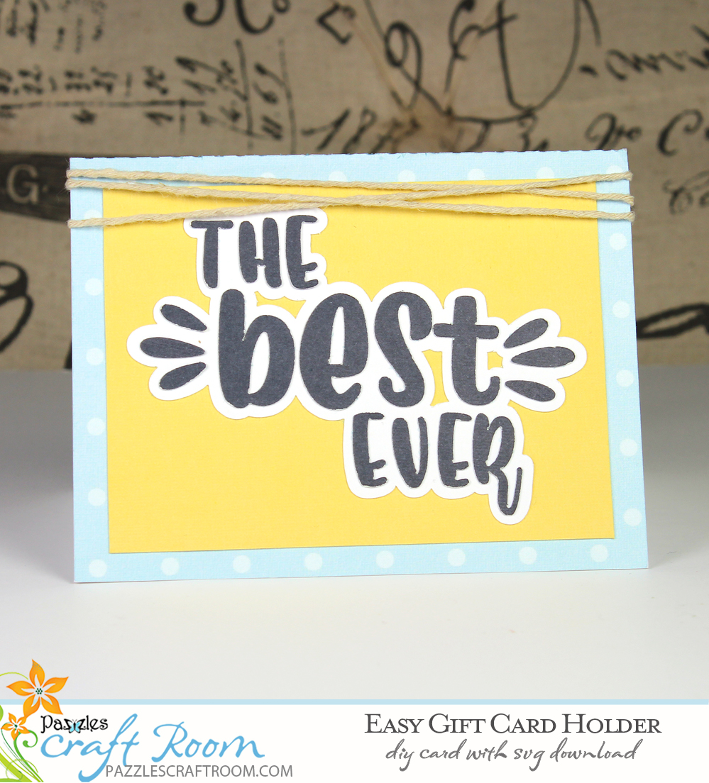 Pazzles DIY Easy Gift Card Holder. Instant SVG download compatible with all major electronic cutters including Pazzles Inspiration, Cricut, and Silhouette Cameo. Design by Amanda Vander Woude.