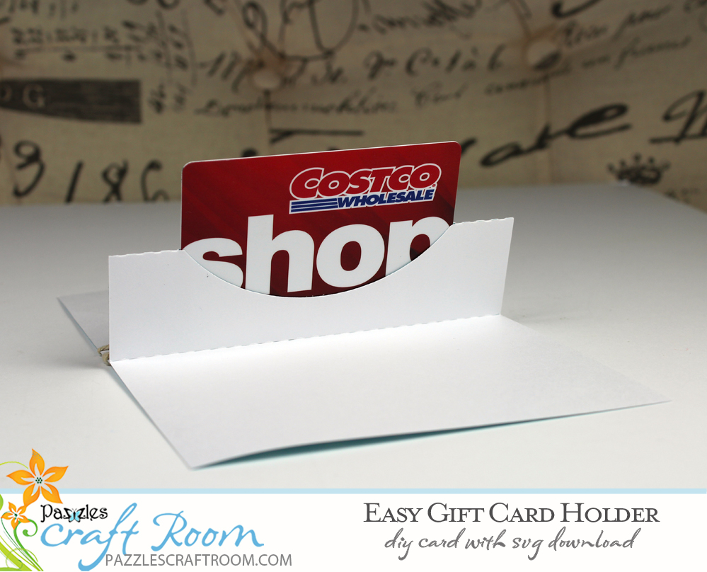 Pazzles DIY Easy Gift Card Holder. Instant SVG download compatible with all major electronic cutters including Pazzles Inspiration, Cricut, and Silhouette Cameo. Design by Amanda Vander Woude.