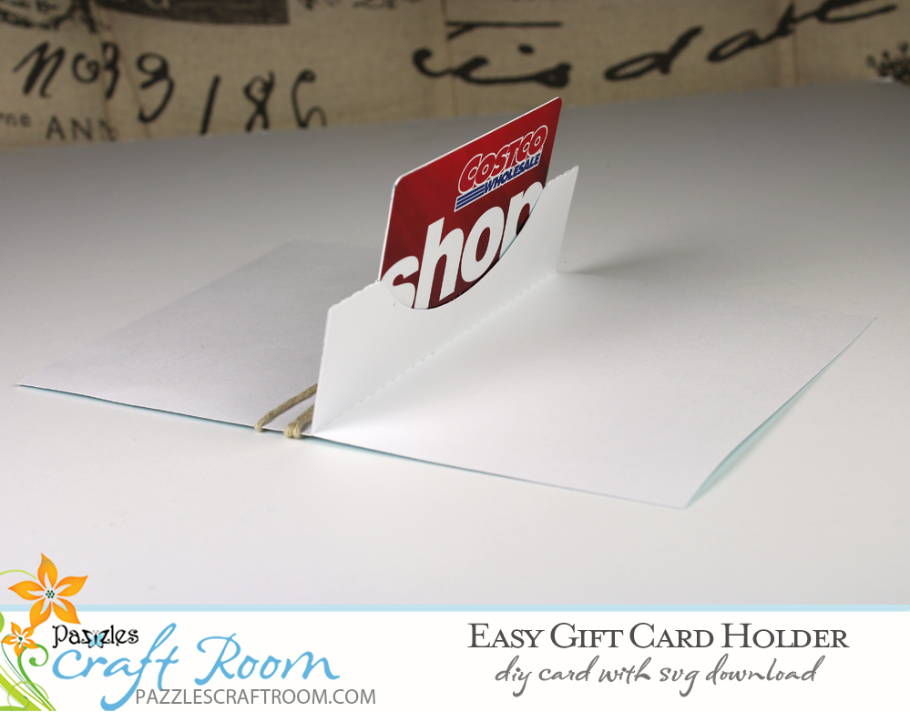 Pazzles DIY Easy Gift Card Holder. Instant SVG download compatible with all major electronic cutters including Pazzles Inspiration, Cricut, and Silhouette Cameo. Design by Amanda Vander Woude.