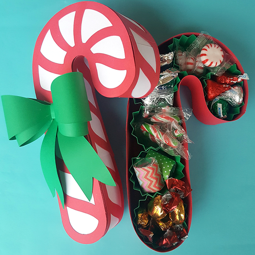 Candy Cane Box cut with the Pazzles Inspiration Vue