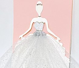 Pazzles DIY Dress Invitation Card with instant SVG download. Compatible with all major electronic cutters including Pazzles Inspiration, Cricut, and Silhouette Cameo. Design by Lisa Reyna.