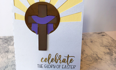 Pazzles DIY Glory of Easter card with instant SVG download. Instant SVG download compatible with all major electronic cutters including Pazzles Inspiration, Cricut, and Silhouette Cameo. Design by Alma Cervantes.