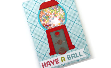 Pazzles DIY Gumball Shaker Card by Alma Cervantes