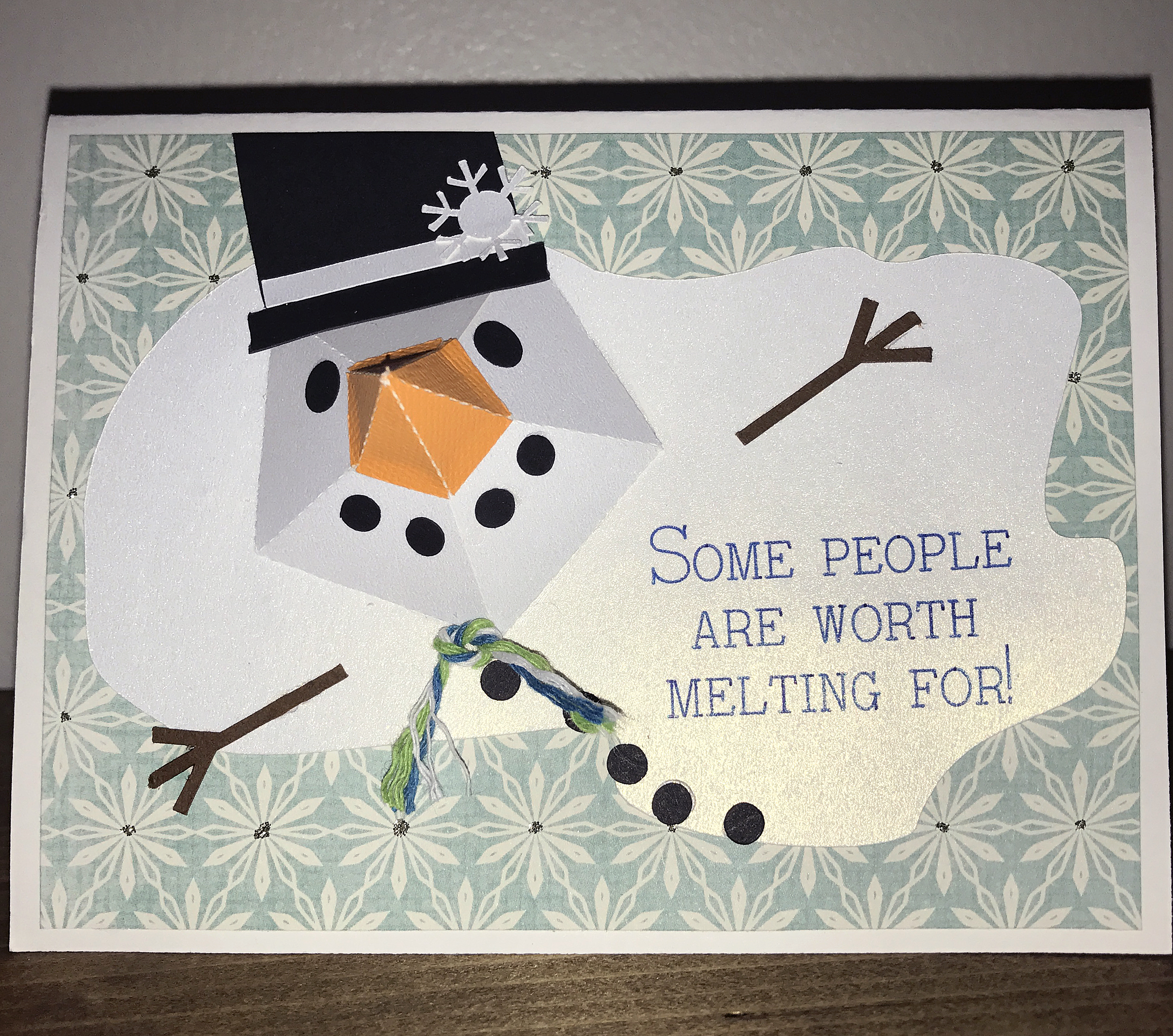 Melting Snowman Card made with the Pazzles Inspiration Vue - SVG file available!