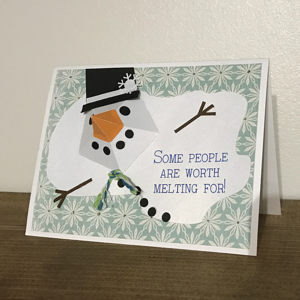 Melting Snowman Card made with the Pazzles Inspiration Vue - SVG file available!