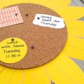 Pazzles DIY Sunflower Cork Memo Board with instant SVG download. Compatible with all major electronic cutters including Pazzles, Cricut, and Silhouette Cameo. Design by Renee Smart.