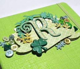 Pazzles DIY Embellished Journal Notebook with instant SVG download. Perfect for St. Patrick's Day. Compatible with all major electronic cutters including Pazzles Inspiration, Cricut, and Silhouette Cameo. Design by Renee Smart.