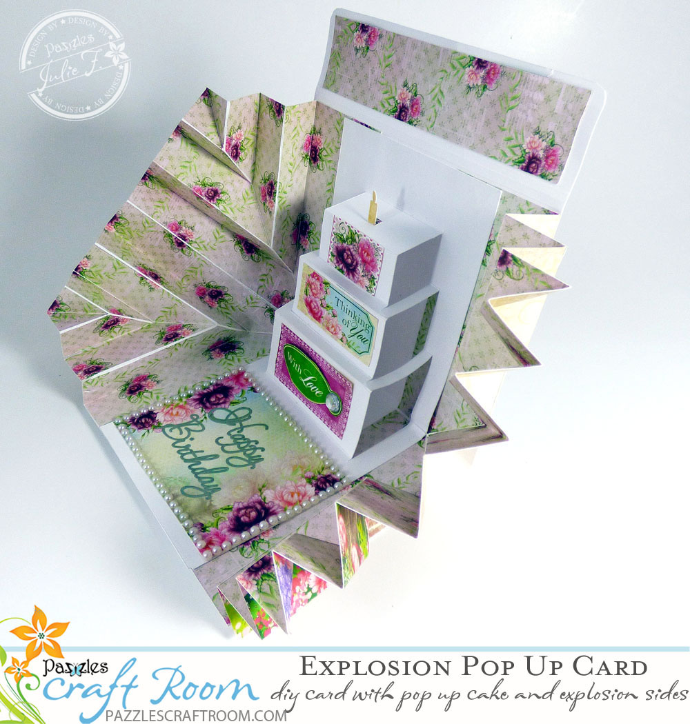 azzles DIY Birthday Explosion Pop Up Card by Julie Flanagan