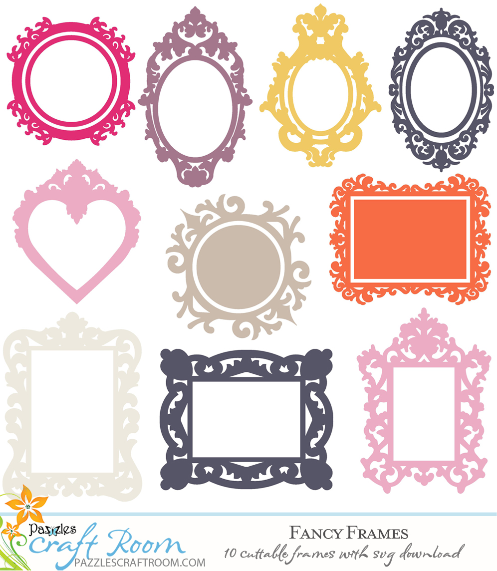 10 Cuttable Fancy Lace Frames with instant SVG download. Compatible with all major electronic cutters including Pazzles Inspiration, Cricut, and Silhouette Cameo. Design by Amanda Vander Woude.