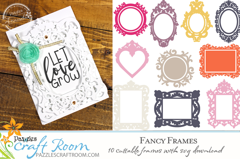 10 Cuttable Fancy Lace Frames with instant SVG download. Compatible with all major electronic cutters including Pazzles Inspiration, Cricut, and Silhouette Cameo. Design by Amanda Vander Woude.