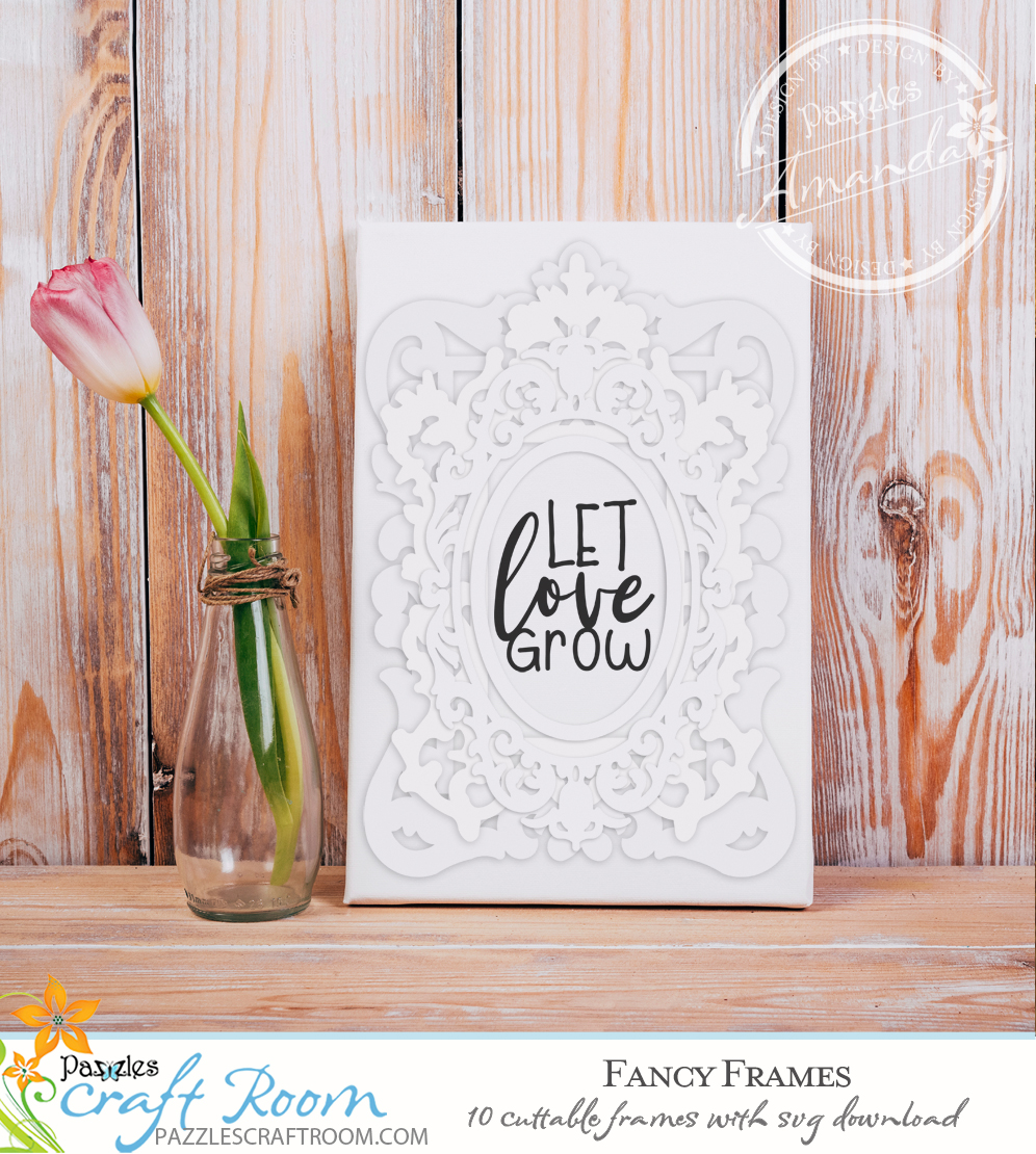 10 Cuttable Fancy Lace Frames with instant SVG download. Compatible with all major electronic cutters including Pazzles Inspiration, Cricut, and Silhouette Cameo. Design by Amanda Vander Woude.