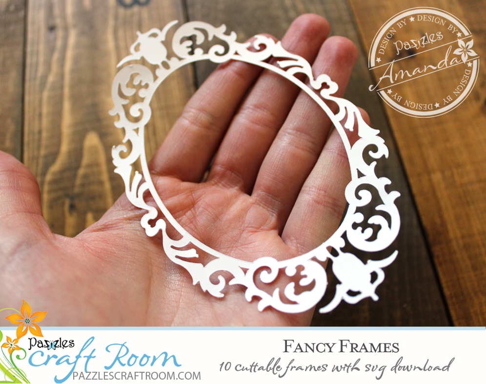10 Cuttable Fancy Lace Frames with instant SVG download. Compatible with all major electronic cutters including Pazzles Inspiration, Cricut, and Silhouette Cameo. Design by Amanda Vander Woude.