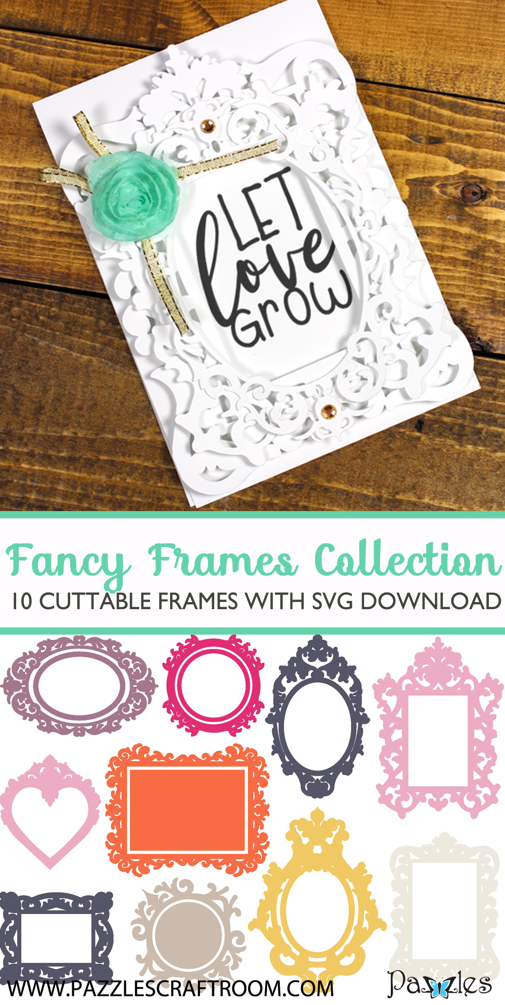 10 Cuttable Fancy Lace Frames with instant SVG download. Compatible with all major electronic cutters including Pazzles Inspiration, Cricut, and Silhouette Cameo. Design by Amanda Vander Woude.