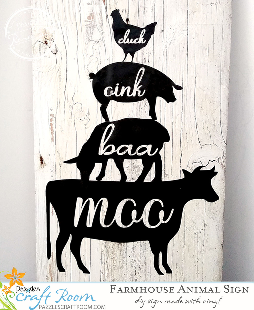 Pazzles DIY Animal Stack Farmhouse Sign by Renee Smart