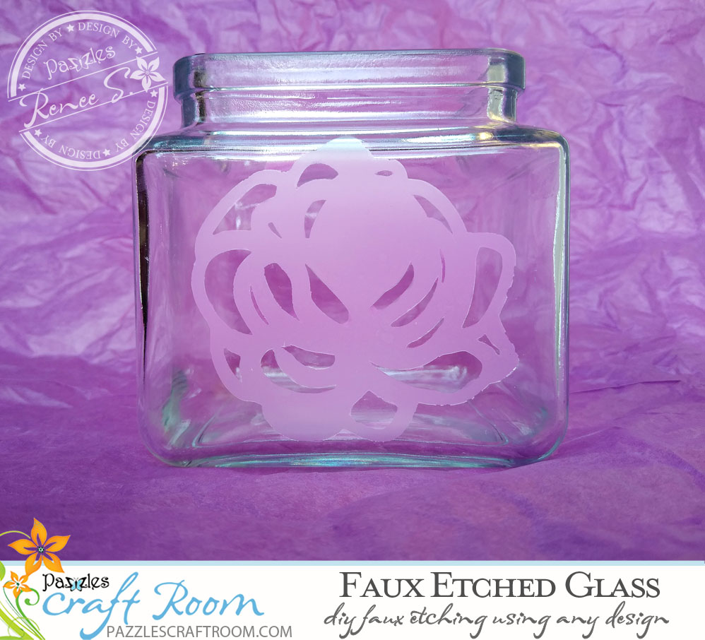 Pazzles DIY Faux Etched Glass with SVG download compatible with all major electronic cutters including Pazzles Inspiration, Cricut, and Silhouette Cameo by Renee Smart