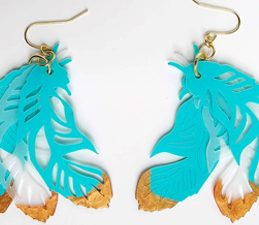 Pazzles DIY Feather Earrings with instant SVG download. Compatible with all major electronic cutters including Pazzles Inspiration, Cricut, and Silhouette Cameo. Design by Renee Smart.