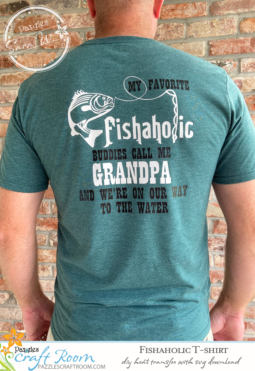 Fish-a-holic DIY Fishing T-shirt with instant SVG download - Pazzles