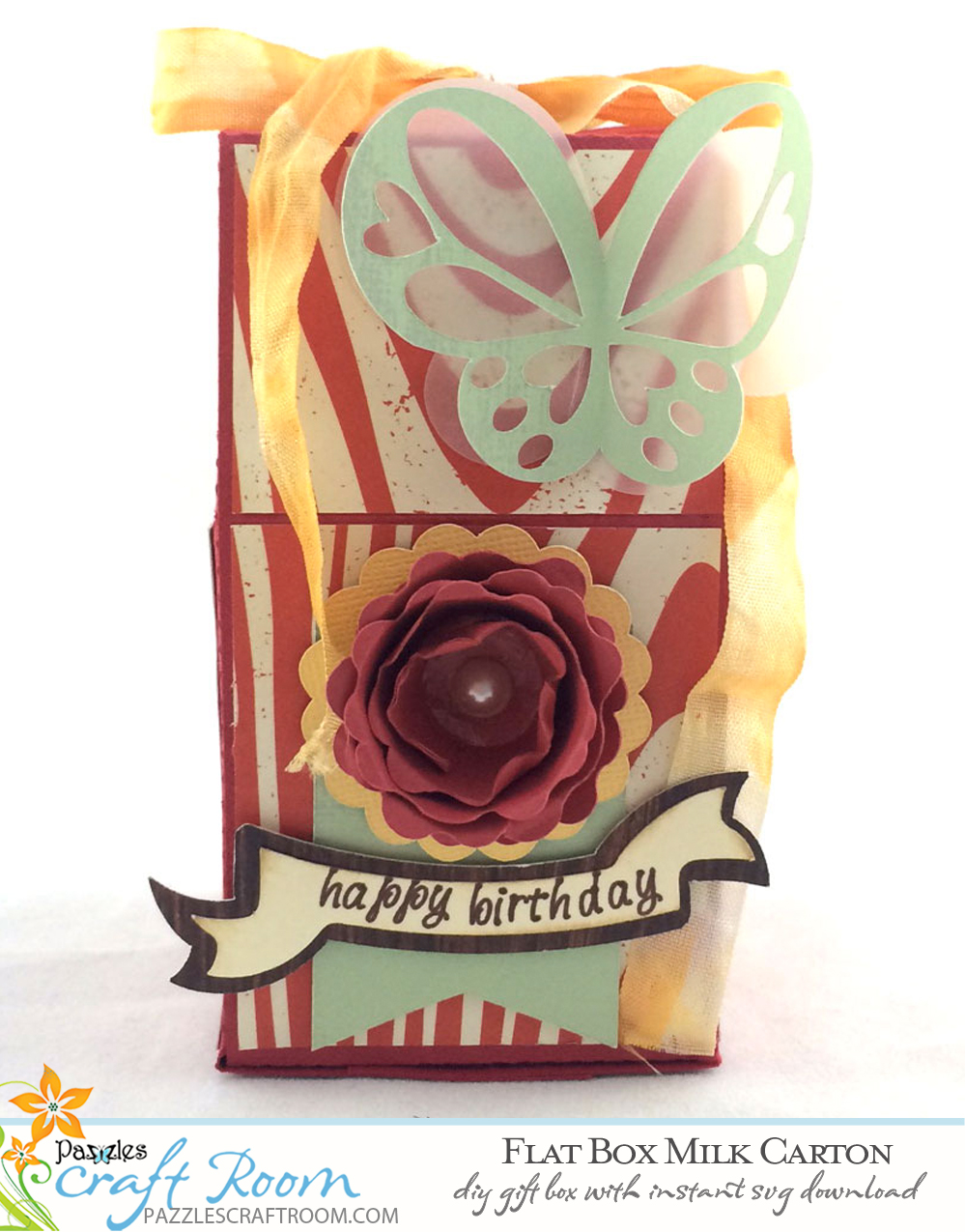 Pazzles DIY Flat Top Milk Carton with instant SVG download. Instant SVG download compatible with all major electronic cutters including Pazzles Inspiration, Cricut, and Silhouette Cameo.