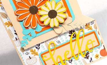 Pazzles DIY Hello Flip Corner Card with instant SVG download. Compatible with all major electronic cutters including Pazzles Inspiration, Cricut, and Silhouette Cameo. Design by Renee Smart.