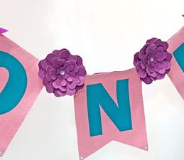Pazzles DIY Custom Flower Pennant Banner Bunting by Lisa Reyes