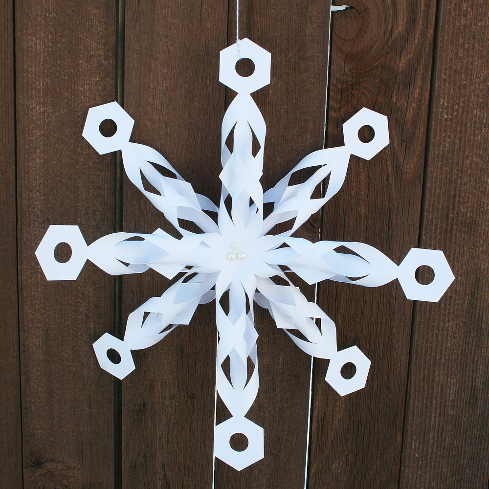 Folded Dimensional Paper Snowflake