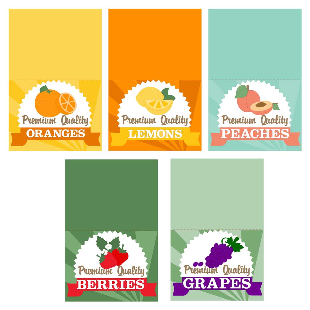 Fruit Labels Cards Cutting files from Pazzles