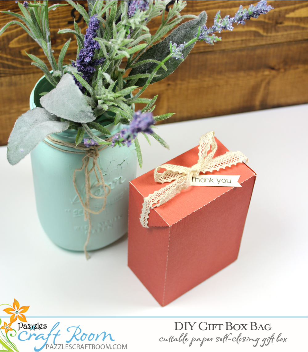 Pazzles DIY Gift Box Bag. Instant SVG download compatible with all major electronic cutters including Pazzles Inspiration, Cricut, and Silhouette Cameo. Design by Amanda Vander Woude.