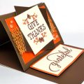 Pazzles DIY Give Thanks Easel Card with instant SVG download. Compatible with all major electronic cutters including Pazzles Inspiration, Cricut, and Silhouette Cameo. Design by Renee Smart.