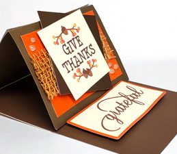 Pazzles DIY Give Thanks Easel Card with instant SVG download. Compatible with all major electronic cutters including Pazzles Inspiration, Cricut, and Silhouette Cameo. Design by Renee Smart.